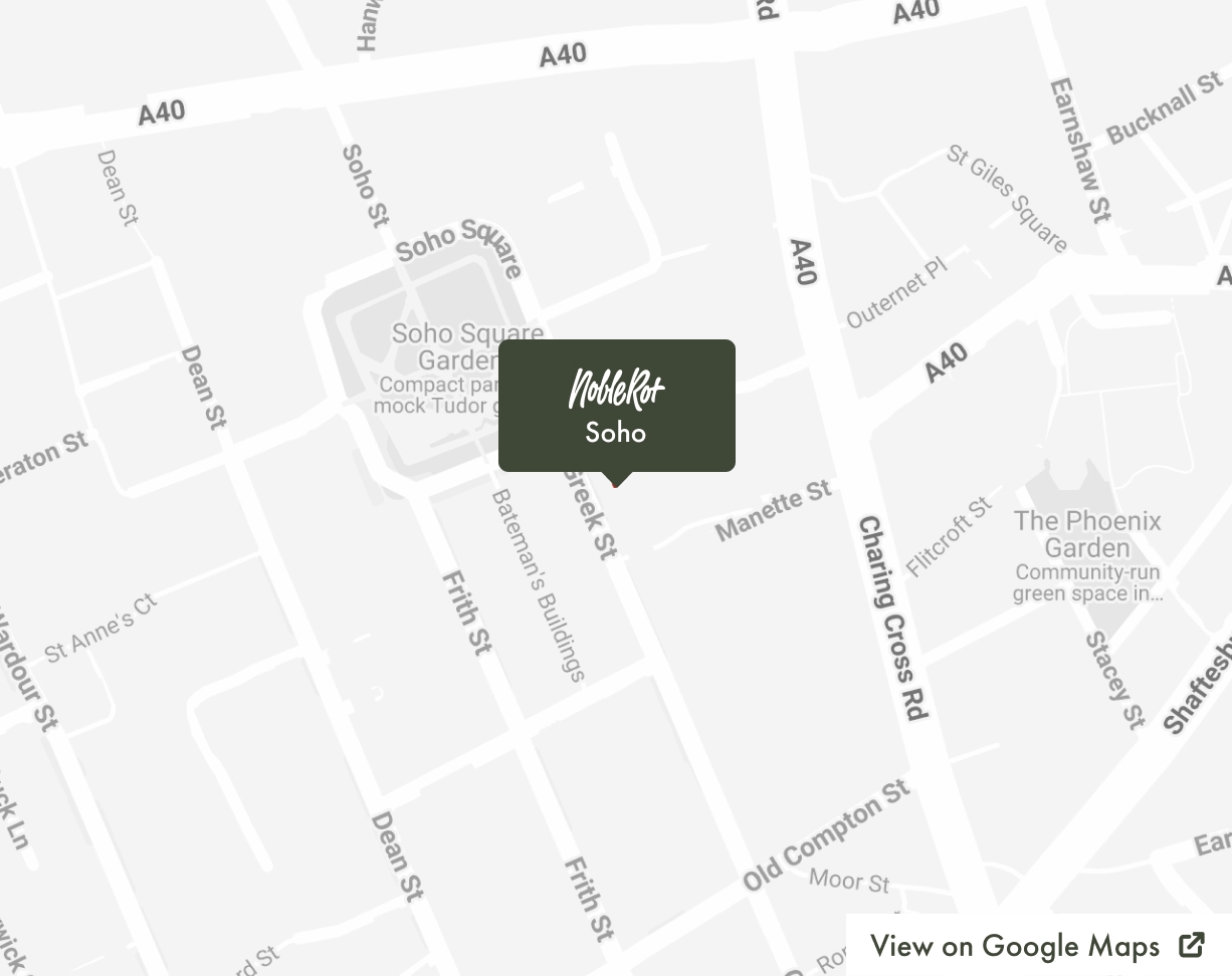 Map of Noble Rot Soho